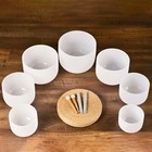 Cvnc 432hz 6 -12  7 Pcs Quartz Crystal Chakra Singing Bowl Set For Sound Healing