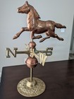 Vintage Copper   Brass Horse Weathervane Sculpture - 15  Tall - Equestrian Decor
