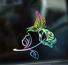 Butterfly With Rose Vinyl Decal Sticker Car Window Bumper Wall Laptop 12 
