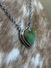Native Navajo Handmade Sterling Silver Kingman Turquoise Bar Necklace 18   