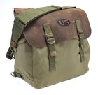 U s  Ww2  M1936 Musette Bag With Shoulder Strap And Leather Flap Dark Od Marked