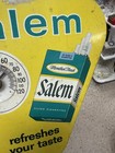 Vintage Original Salem Cigarettes Tin Over Cardboard Thermometer Sign Nice
