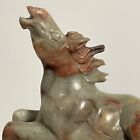 Vintage Chinese Carving   Gray   Russet Soapstone Horse   Over 3 Inches Long