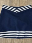 Sexy S Adult Cheerleader Uniform Outfit Costume 34  Crop Top Skirt 25  Navy Blue