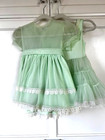 Vtg 70 s Lovely Lady Toddler Sz 4 2pc Dress Mint Green Nylon Tricot Tie Sash