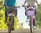 Dog Bike Basket Carrier Expandable Foldable Pet Carrier Backpack Waterproof