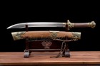 New Dragon Tiger Carved Rosewood Chinese Sword Manganese Steel Sharp Broadsword