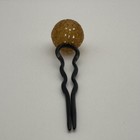 Vintage 1940s Hair Pin With Amber-like Decorative Ball