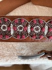 Brown Leather Beaded Belt - Women s Accessory Length 38   