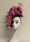 Pink Lilly Ascot Kentucky Derby Fascinator Teal pink Hat Headband