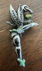 Vintage Walt Disney Productions Tinker Bell Pendant   Charm W Green Dress