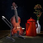 Wooden Miniature Violin Model  Mini Violin Model With Stand Case Dollhouse 