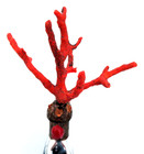 Mercury Glass Bottle With Coral Branch   Stones