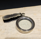 Antique Vintage Style  Brass Pocket Folding Optical Glass Magnifying Lens Loupe