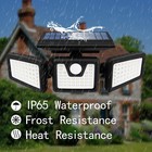 2pack Led Solar Lights Outdoor Waterproof Motion Sensor Security Lamp 3 Head