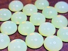 6pcs 5mm Uranium Glass Cabochon Round Yellow Opal Gold Foiled Czech Half Dome