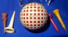 Aljois Antique Golf Ball 4 Vintage Golf Tees Display Part Of Golf History