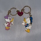 Japan Disney Donald Duck   Daisy Duck Metal Charm Keychains Hearts 2019 Rare