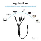 Zosi Dc 1 To 4 Way Power Splitter Adapter Cable Cord For Cctv Security Camera