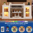 Led Console Table Farmhouse Tv Stand For 65 55 Inch Tv W power Outlet Glass Door