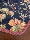 2 X Waverly Felicite Noir Scallop Valances Cotton Red Trim Black Floral 48x17   ea