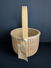 Vtg Nantucket Basket With Handle   Original Tag