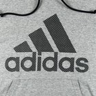 Adidas Hoodie Mens Xl Gray Black Fleece Pullover Sweatshirt Big Logo Br2387