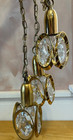 5 Vintage Crystal Swag Pendant Lamps   Candle Holder Hollywood Regency Gold Tone