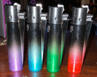 Clipper Refillable Lighter Set Of 4 Black Crystal Gradient