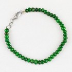 Rare 56 00 Cts Earth Mined Rich Green Emerald Round Shape Beads Bracelet  dg 
