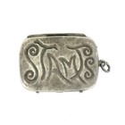 Victorian Antique Sterling Silver Stamp Case Holder Pendant