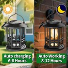  2 Pack Solar Powered Waterproof Outdoor Hanging Lanterns - Warm White Solar Led