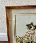Vintage Framed Feathered 3 D Kittens Feather Art 10 10 Inches 