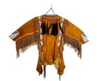 1930 s American Plains Indian Deer Skin Shirt - Exceptional Beads Decoration-b o