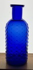 Cobalt Blue Quilted Posion With Stopper  4 3 4  To Lip Edge