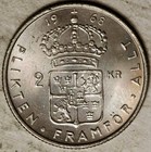 1968 Sweden 2 Kronor  gustav Adolf  Unc