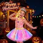 Girls Tutu Skirt Light Up Ballet Skirt  Led Glow Dress   One Size  Pink
