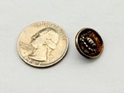 Antique Victorian Art Nouveau 9 16  Mirror Brass Picture Button Water Lily