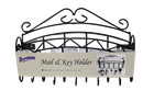 Key Rack Mail Holder Black Matte Metal Kitchen Office Organizer Wall Mountable