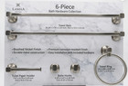 New Landia 6-piece Bath Hardware Set  Brushed Nickel Towel Bar   Ring  Robe Hook