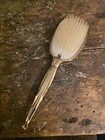 Vintage Ornate Vanity Hair Brush  Gold silver Tone Floral Back Design