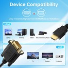 Hdmi To Vga Cable 6ft  Gold-plated 1080p 60hz Uni-directional Black 