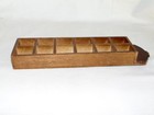 Vintage Miniature Wood Divided Sewing Thimble Display  Wall Hanging