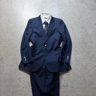 Sada Stripe Suit Mens L Navy 2 Piece Business Formal Tailored Set
