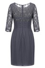 Elegant Blue-gray Lace   Chiffon Mother Of The Bride Formal Gown Sz 8 Padded Bra