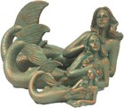 Mermaid Statue Laying Down Lady Nautical Beach Decor Bronze Patina Patio Gift 12