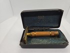 Vintage Gillette Gold Safety Razor In Original Case