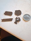 Vintage Tin Tobacco Tag Lot Of 4 Tags Red Juice Apple Brown Mule Schnapps 