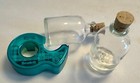 Boston Round 2 Oz 100 Ml Clear Glass Bottles With Cork Stopper Lot Of 6 Bottles 