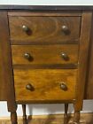 Antique Martha Washington Mahogany Sewing Cabinet Table  Very Good Condition